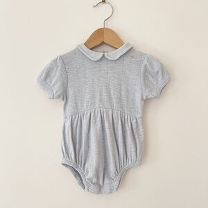 KATE QUINN VGUC Pale Powder Blue Organic Pointelle Knit Peter Pan Collar Bubble